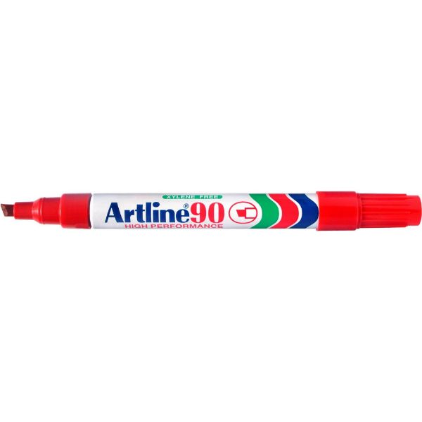 Picture of Artline 90 Permanent Marker 5mm Chisel Nib Red