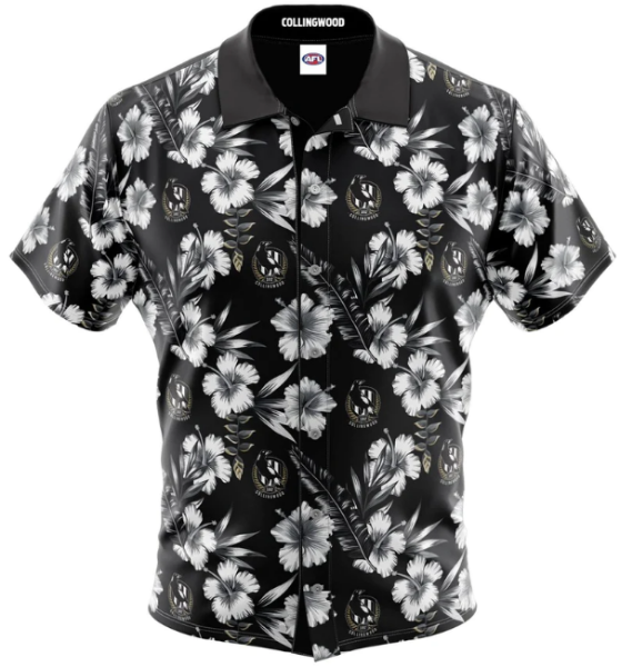 Picture of AFL Hawaiian Shirt Hibiscus Collingwood