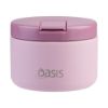 Picture of Oasis Stainless Steel Double Wall Insulated Food Flask Quick Release Lid 300ml Blush