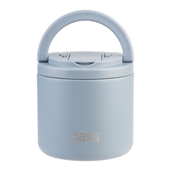 Picture of Oasis Stainless Steel Double Wall Insulated Food Flask W/ Quick Release Lid & Spork 500ml Hazy Blue