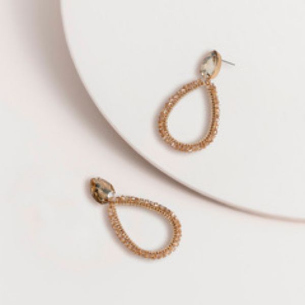Picture of Topaz Beaded Teardrop Jewel ERings