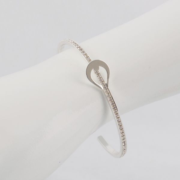 Picture of SAB066 Silver Rhinestone Buckle Cuff Bangle