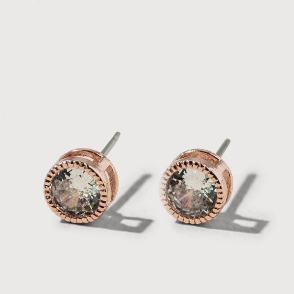 Picture of SAE537 Rose Crystal Bezel Set Studs