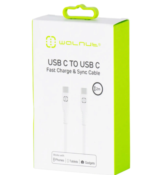 Picture of *Online Special*    Walnut USB C to USB C Fast Charge & Sync 2M