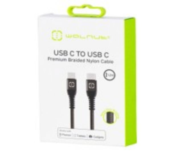 Picture of *Online Special*   Walnut USB C to USB C Braided Nylon Cable 1.2M