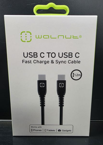 Picture of *Online Special*  Walnut USB C to USB C Fast Charge & Sync 1.2m